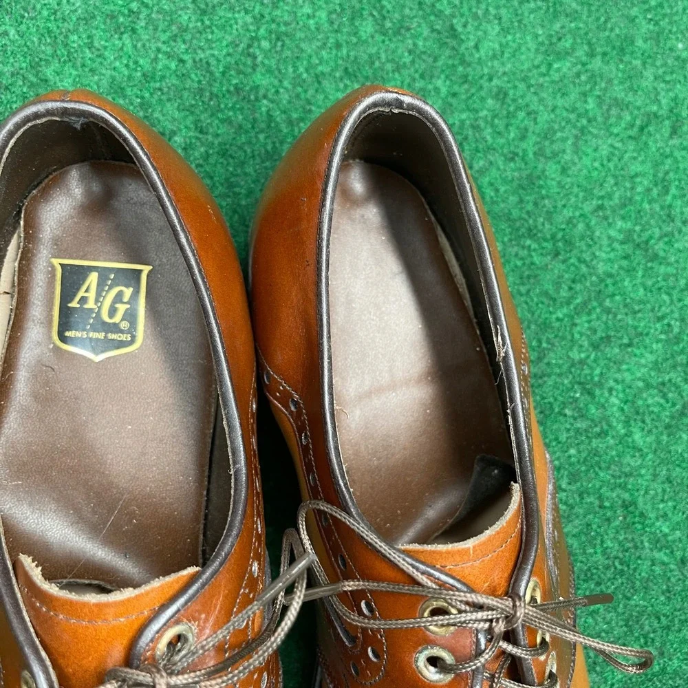 Vintage AG Mens Fine Shoes 10D Two Tone Spectator Brogue Oxfords OSullivans Heel